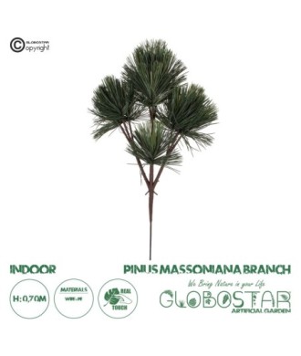 GloboStar® Artificial Garden PINUS MASSONIANA BRANCH 20219 Τεχνητό Διακοσμητικό Κλαδί Πεύκου Π50 x Υ70cm